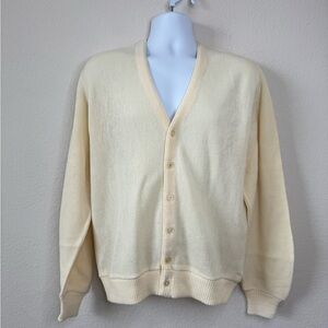 Vtg Casual Ralationships‎ by Revere Cardigan 100% Orlon Acrylic Sz L Grandpa